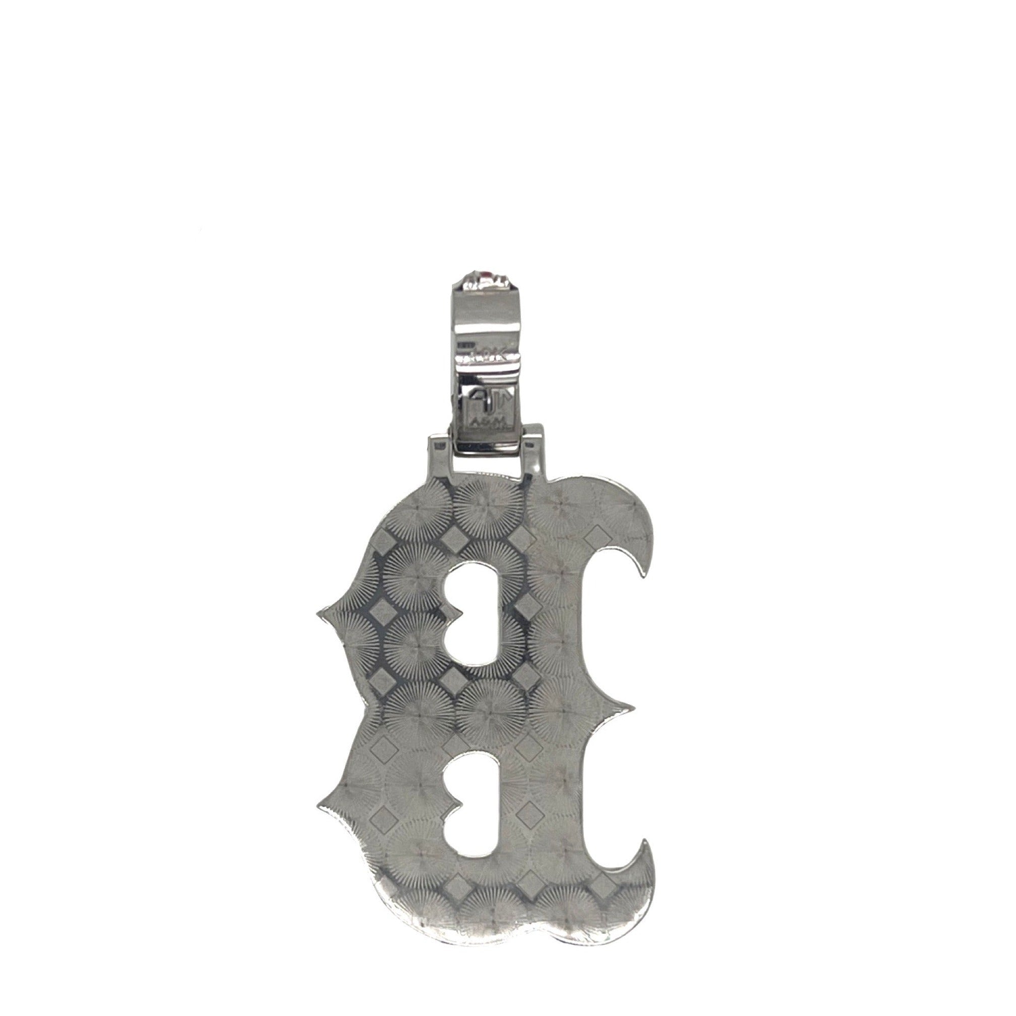 Custom 10K White Gold Boston Red Sox Logo Diamond Pendant 0.76 CT 1.75"