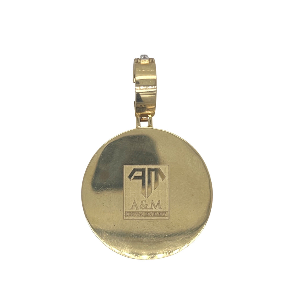 Custom 10K Yellow Gold Atlanta United FC Logo Diamond Pendant 1.99 CT 1.85"