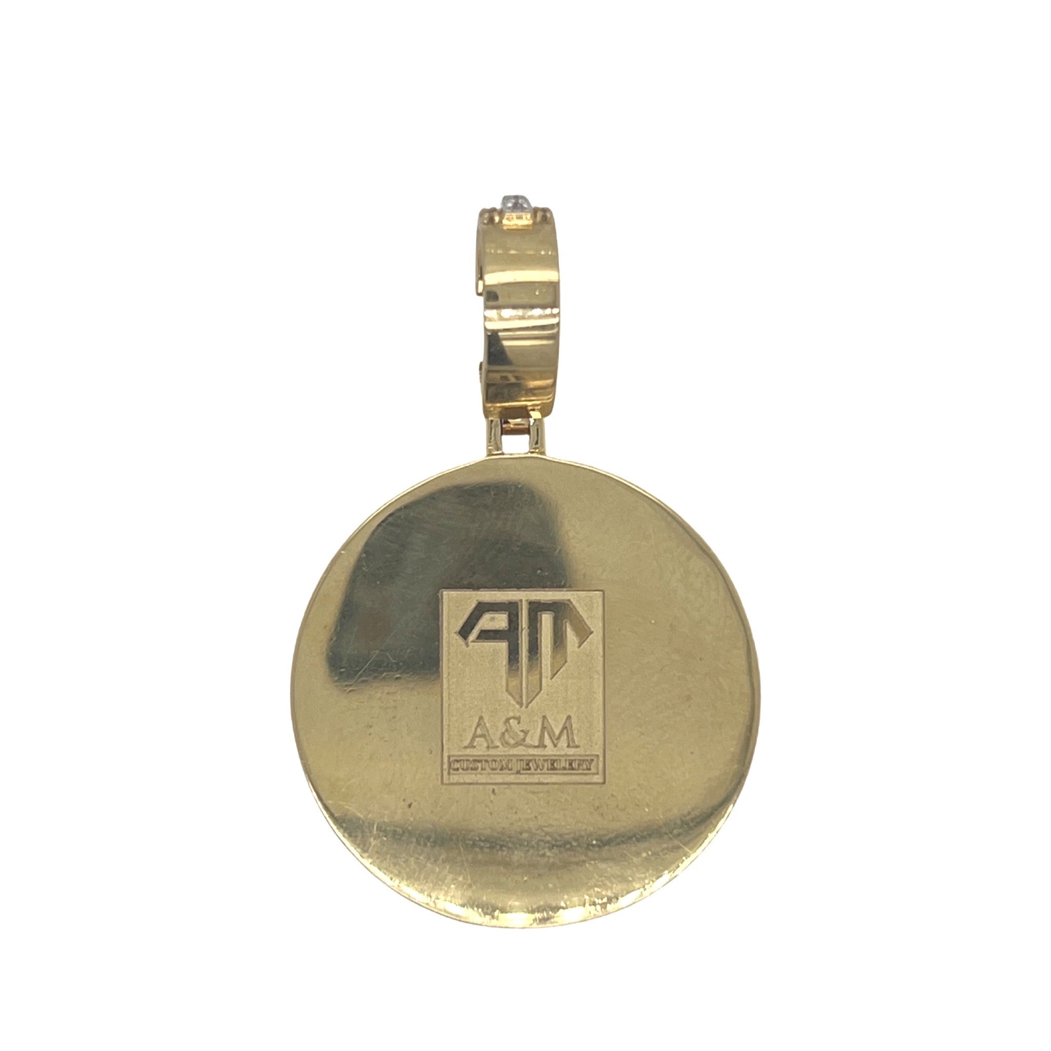 Custom 10K Yellow Gold Atlanta United FC Logo Diamond Pendant 1.99 CT 1.85"