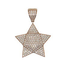 Load image into Gallery viewer, 14K Rose Gold Super Star VS Diamond Pendant 4.22 CT 2.2&quot;
