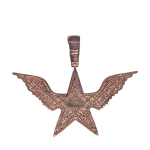 Load image into Gallery viewer, 14K Rose Gold 3D Super Star with Wings Diamond Pendant 3.55 CT 1.9&quot;
