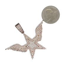 Load image into Gallery viewer, 14K Rose Gold 3D Super Star with Wings Diamond Pendant 3.55 CT 1.9&quot;
