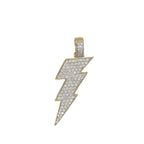 10K Yellow Gold Lightning Bolt Diamond Pendant 1.0 CT 1.65"