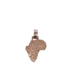 14K Rose Gold Africa Map Emerald VS Diamond Pendant 1.43 CT 1.35"