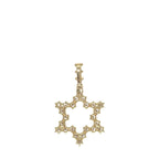 14K Yellow Gold Star of David Diamond Pendant 2.5 CT 1.4"