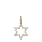 14K Yellow Gold Star of David Diamond Pendant 2.5 CT 1.4"