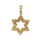 14K Yellow Gold Star of David VS Diamond Pendant 2.05 CT 1.75"