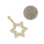14K Yellow Gold Star of David VS Diamond Pendant 2.05 CT 1.75"