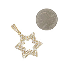 Load image into Gallery viewer, 14K Yellow Gold Star of David VS Diamond Pendant 2.05 CT 1.75&quot;
