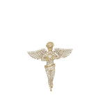 10K Yellow Gold Angel Cherub VS Diamond Pendant 1.51 CT 1.5"