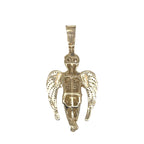 10K Yellow Gold Angel Cherub Diamond Pendant 1.3 CT 2"