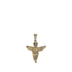 10K Yellow Gold Angel Cherub Diamond Pendant 0.50 CT 1.3"