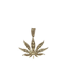 Load image into Gallery viewer, 10K Yellow Gold Marijuana Leaf Diamond Pendant 0.55 CT 1.4&quot;
