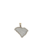 10K Yellow Gold South Carolina Map VS Diamond Pendant 1.1 CT 1"