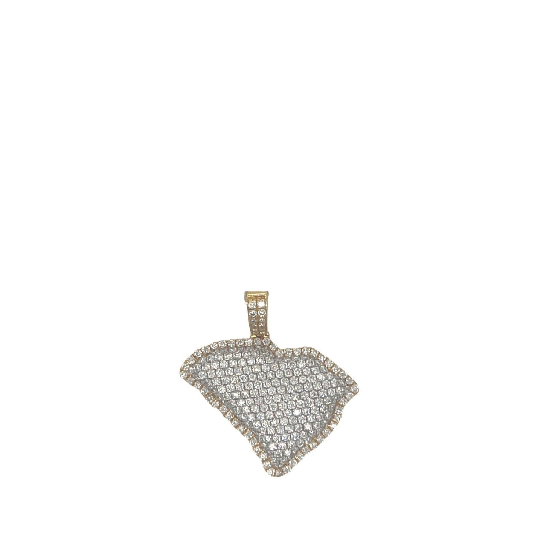 10K Yellow Gold South Carolina Map VS Diamond Pendant 1.1 CT 1"