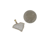 10K Yellow Gold South Carolina Map VS Diamond Pendant 1.1 CT 1"