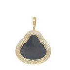 10K Yellow Gold Laughing Buddha Diamond Pendant 0.50 CT 2.0 "