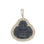 10K Yellow Gold Laughing Buddha Diamond Pendant 0.50 CT 2.0 "