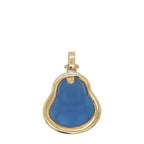 10K Yellow Gold Laughing Buddha Diamond Pendant 0.65 CT 1.65"