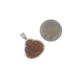 10K Yellow Gold Laughing Buddha Diamond Pendant 0.50 CT 1.25"