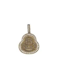 Load image into Gallery viewer, 10K Yellow Gold Matte Finish Laughing Buddha Diamond Pendant 0.83 CT 1.4&quot;
