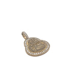 10K Yellow Gold Matte Finish Laughing Buddha Diamond Pendant 0.83 CT 1.4"