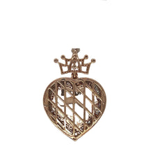 Load image into Gallery viewer, 10K Rose Gold Crown Heart Memory Frame Diamond Pendant 2.04 CT 1.6&quot;
