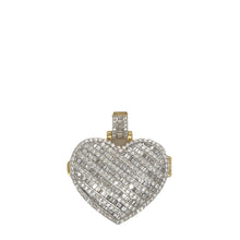 Load image into Gallery viewer, 10K Yellow Gold Heart Locket Memory Diamond Pendant 2.75 CT 1.35&quot;
