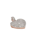 10K Rose Gold Heart Locket Memory Diamond Pendant 2.52 CT 1.35"