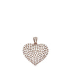 10K Rose Gold Puffed Heart VS Diamond Pendant 2.41 CT 1"