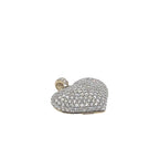 10K Yellow Gold Puffed Heart VS Diamond Pendant 2.41 CT 1"