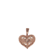 Load image into Gallery viewer, 10K Rose Gold Puffed Heart Diamond Pendant 1.67 CT 1&quot;
