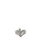14K White Gold Puffed Heart Diamond Pendant 0.71 CT 0.65"