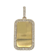 Load image into Gallery viewer, 10K Yellow Gold Memory Frame Baguette Diamond Pendant 3.19 CT 2.7&quot;
