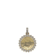 Load image into Gallery viewer, 10K Yellow Gold Round Memory Frame Diamond Pendant 0.22 CT 1.35&quot;
