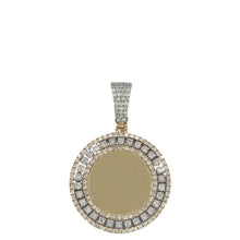 Load image into Gallery viewer, 10K Yellow Gold Round Memory Frame Diamond Pendant 2.15 CT 1.75&quot;
