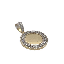 Load image into Gallery viewer, 10K Yellow Gold Round Memory Frame Diamond Pendant 2.15 CT 1.75&quot;
