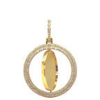 10K Yellow Gold Swivel Memory Frame VS Diamond Pendant 2.25 CT 2.25"