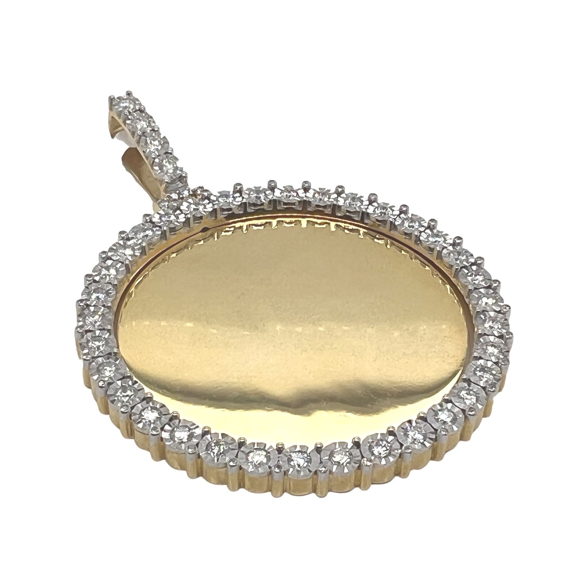 10K Yellow Gold Swivel Memory Frame VS Diamond Pendant 1.5 CT 2.8"