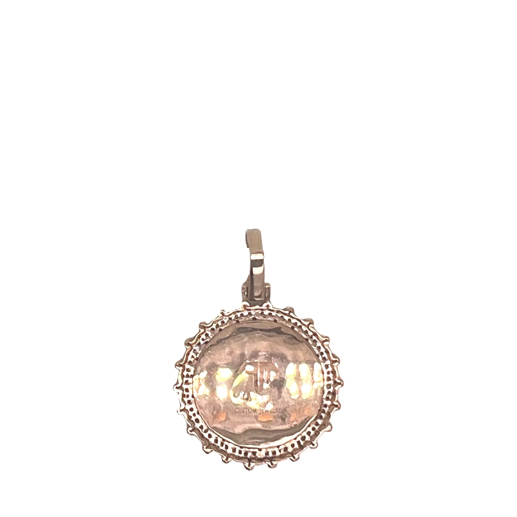 10K Rose Gold Round Memory Frame Diamond Pendant 0.22 CT 1.35"