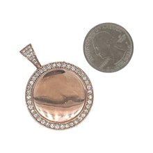 Load image into Gallery viewer, 10K Rose Gold Round Memory Frame Diamond Pendant 1.58 CT 1.75&quot;
