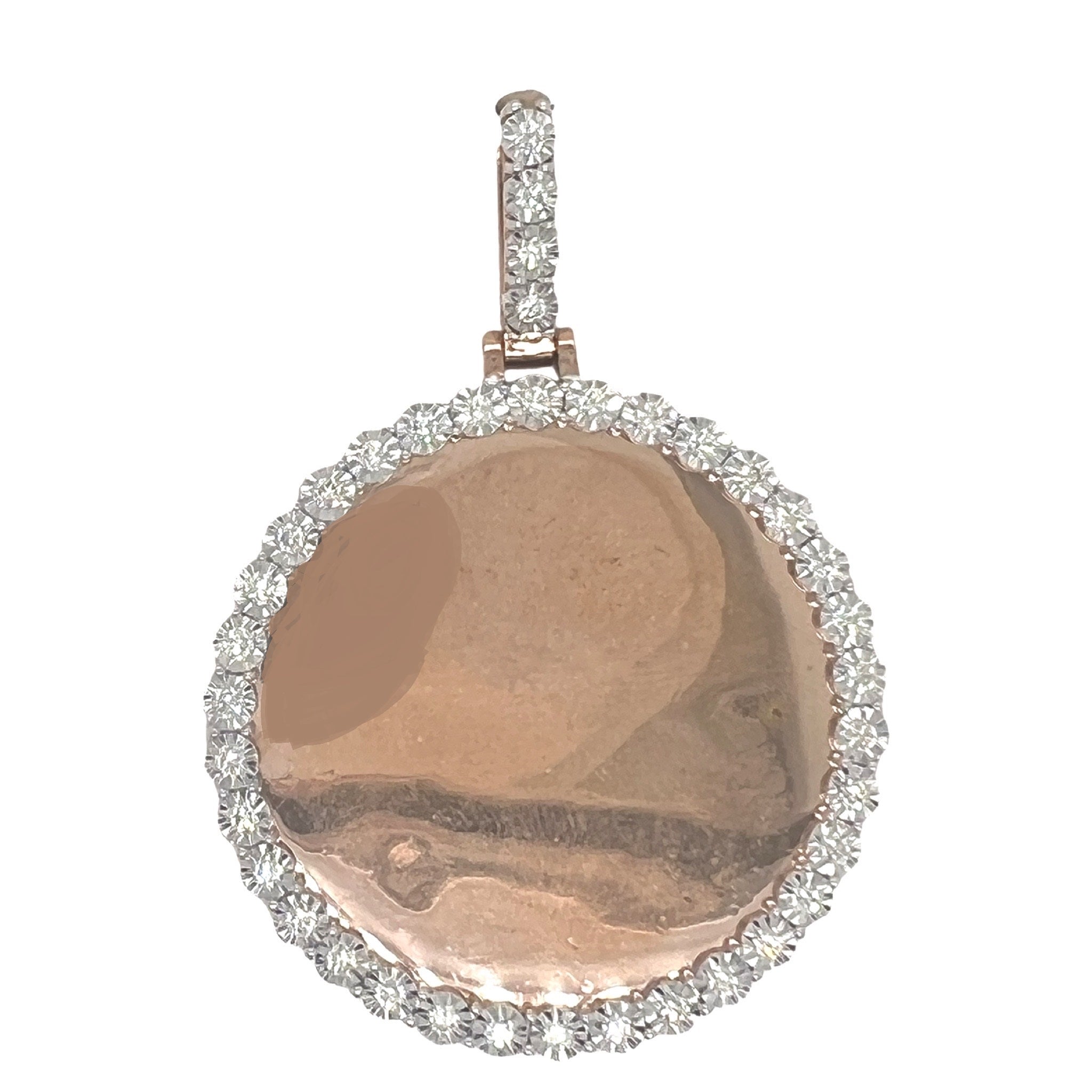 10K Rose Gold Memory Frame VS Diamond Pendant 1.73 CT 2.7"