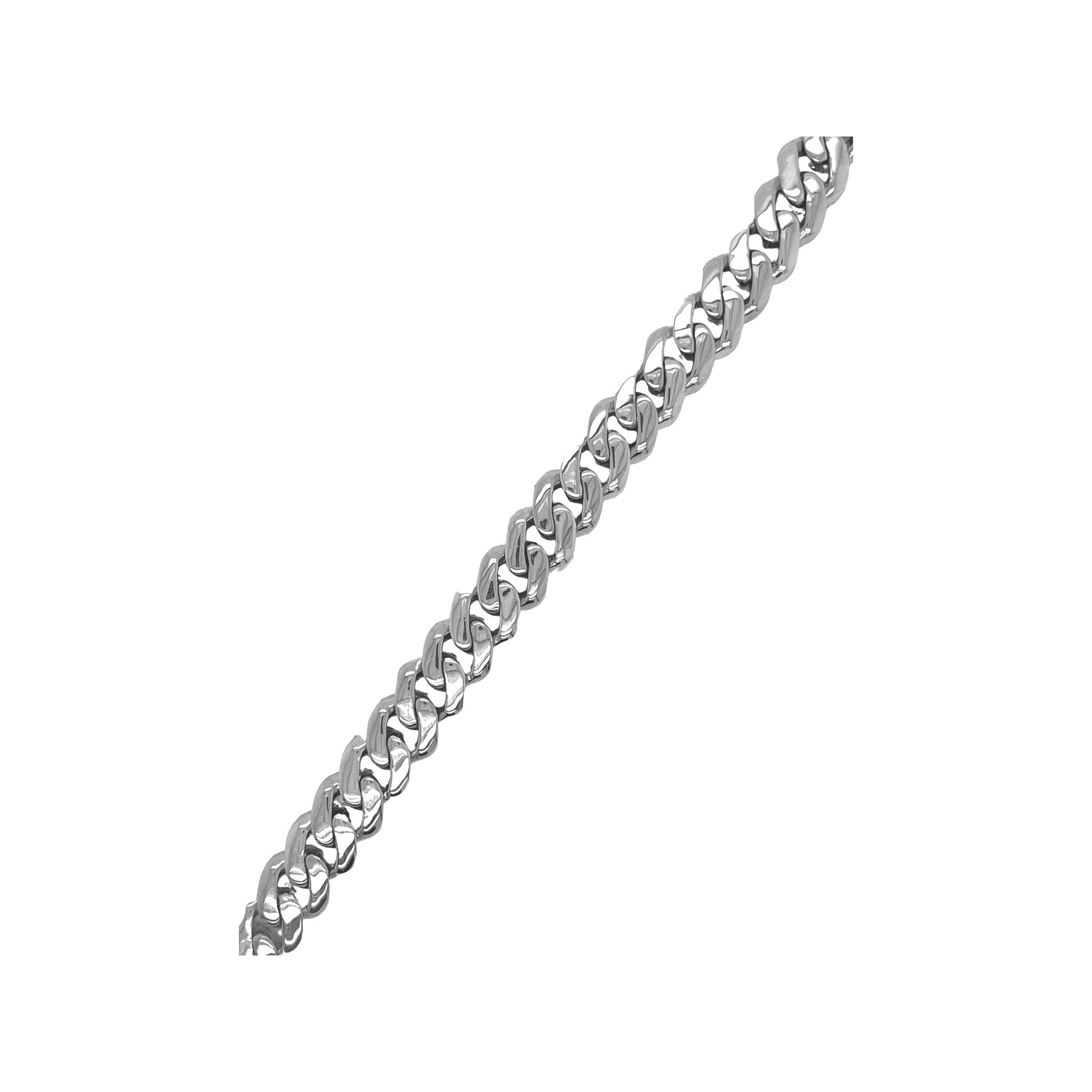 10K White Gold 8MM Miami Cuban Pave Diamond Bracelet 4.69 CT 8.5"
