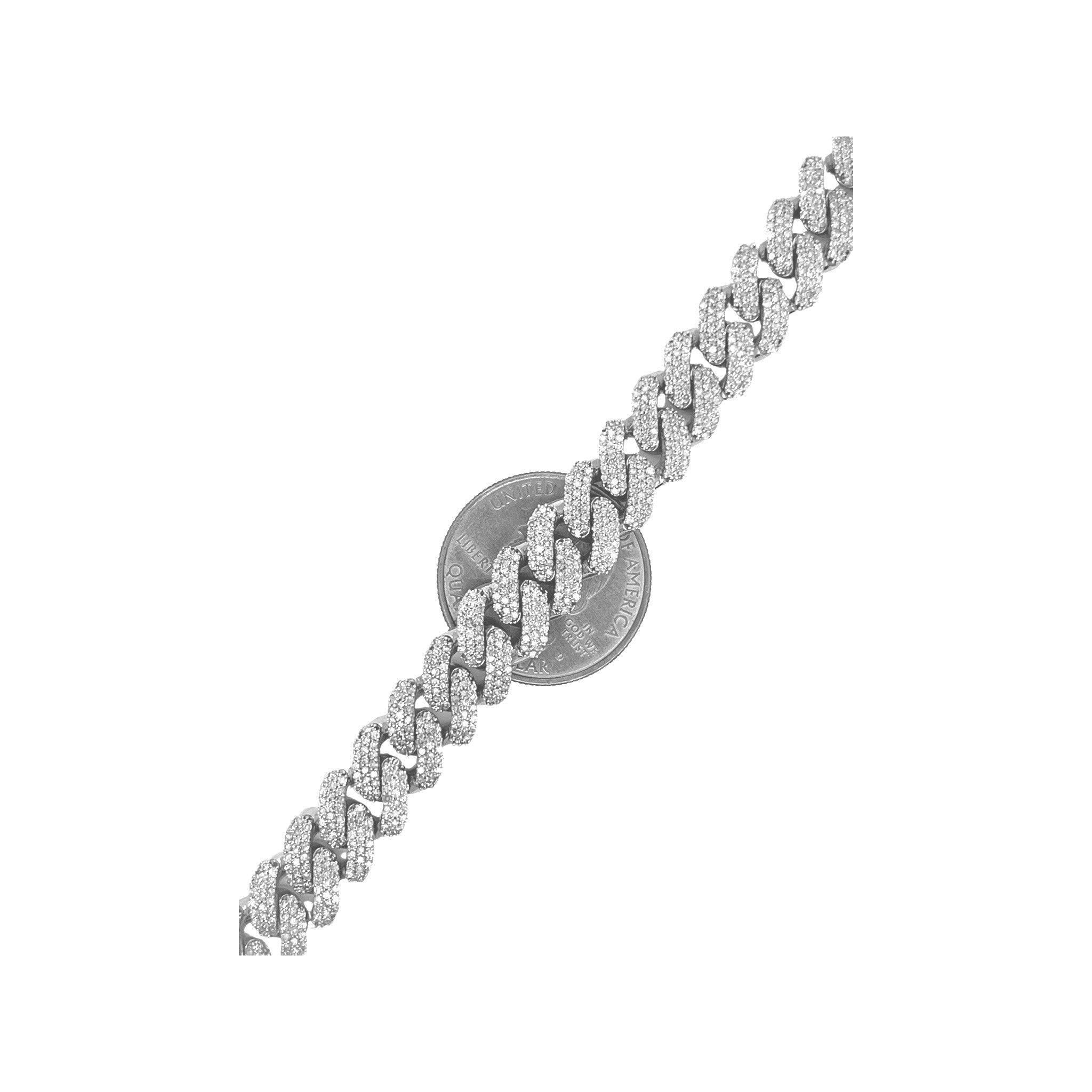 10K White Gold 10MM Miami Cuban Pave Diamond Bracelet 6.1 CT 8.5"