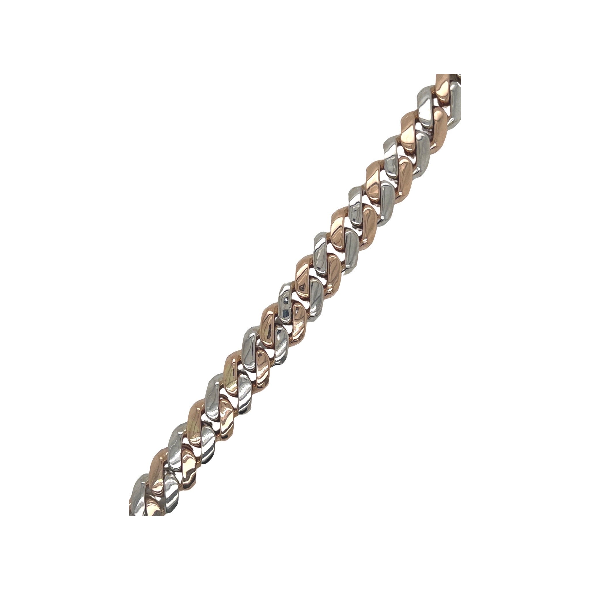 10K Two-Tone Gold 10MM Miami Cuban Pave Diamond Bracelet 6.06 CT 8.5"