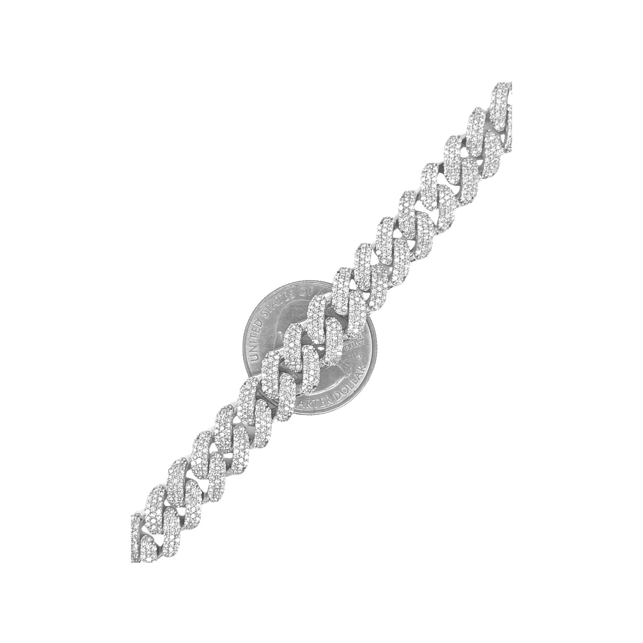 10K White Gold 10MM Miami Cuban Pave Diamond Chain 15.5 CT - 22"