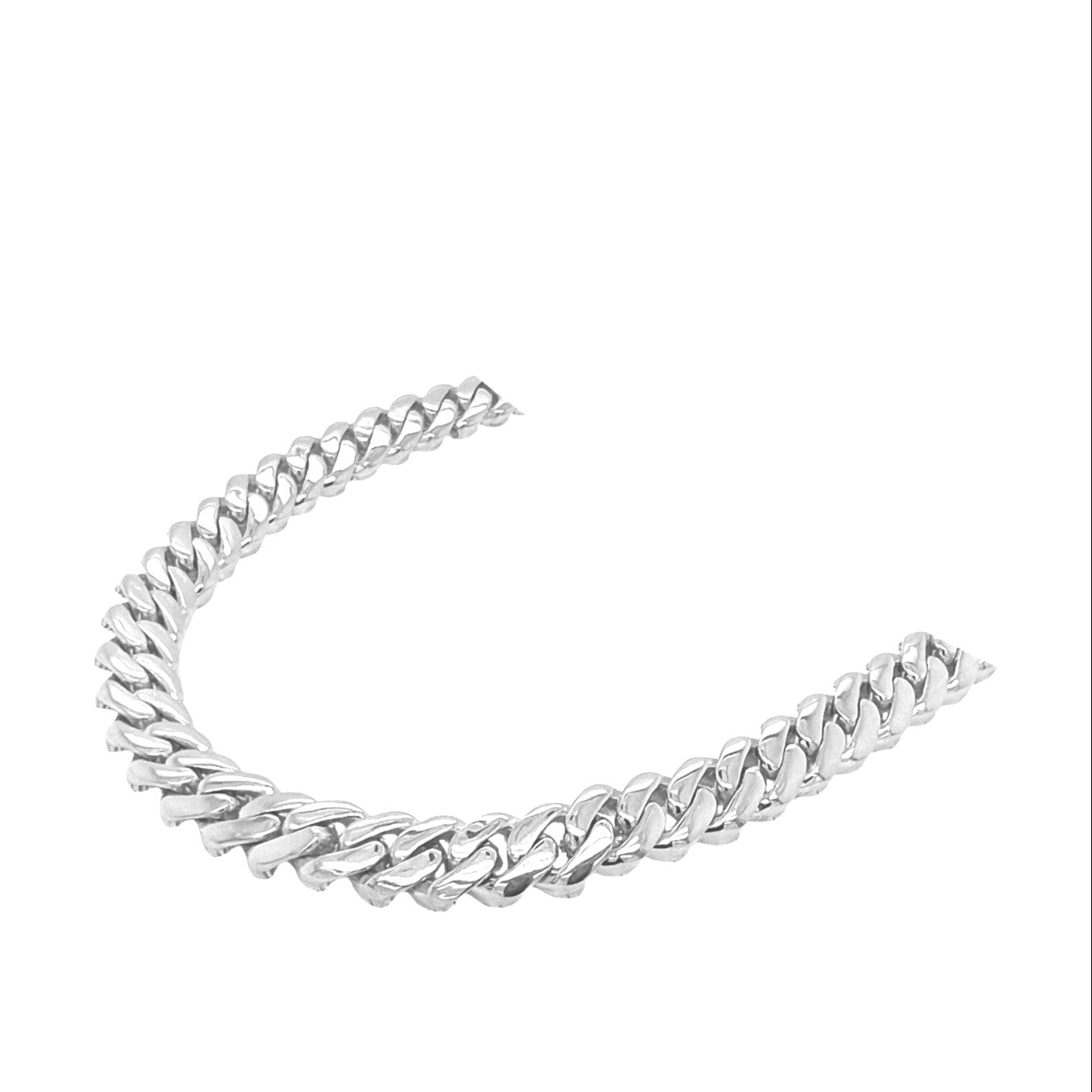 10K White Gold 8MM Miami Cuban Pave Diamond Chain 11.5 CT - 22"