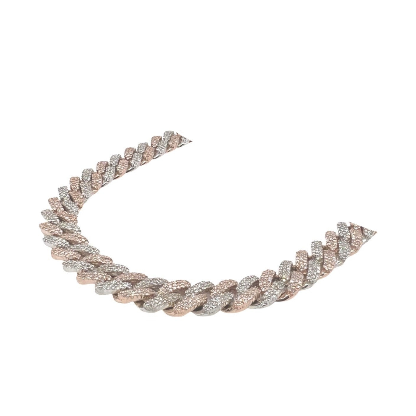 10K Two-Tone Gold 8MM Miami Cuban Pave Diamond Chain 11.5 CT - 22"