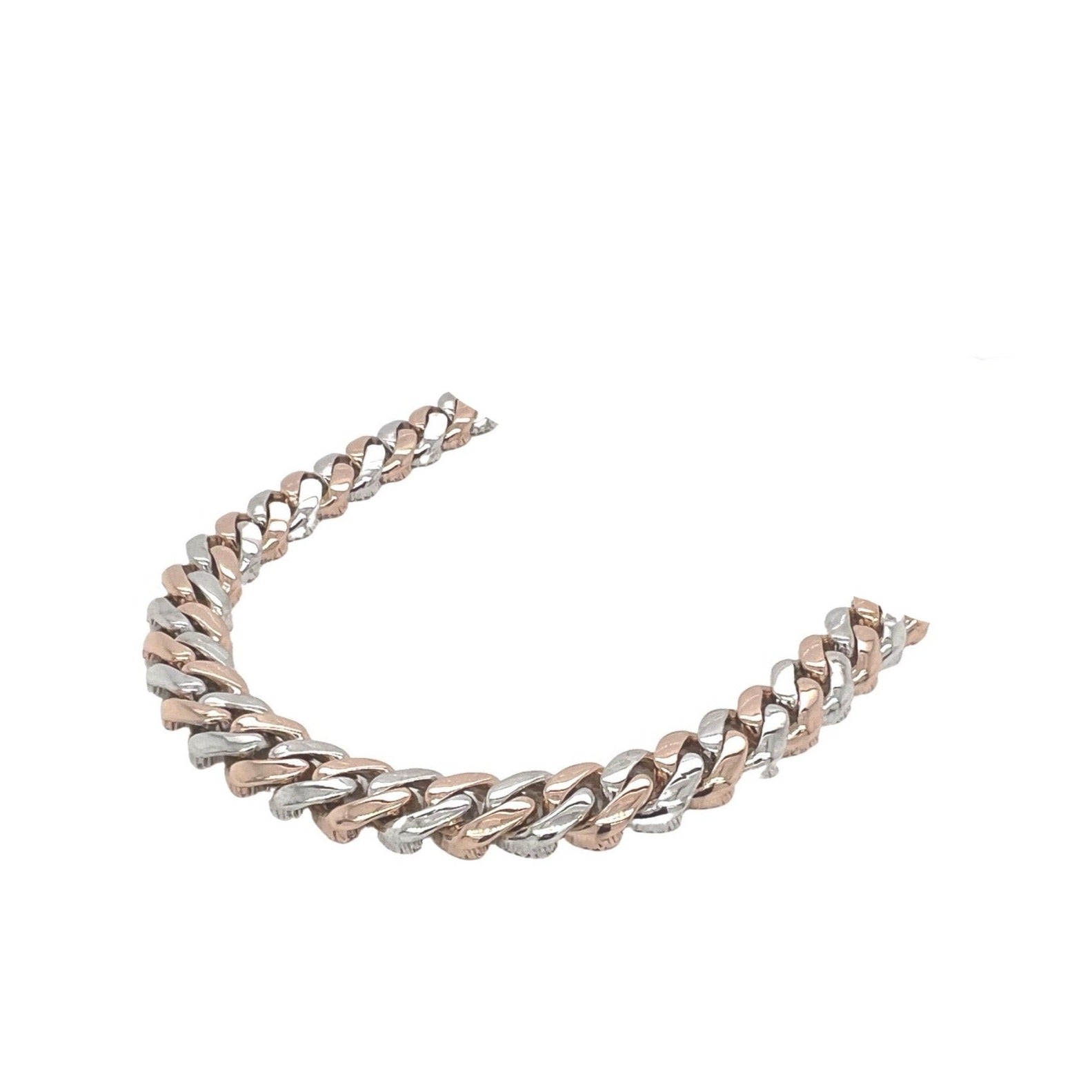 10K Two-Tone Gold 8MM Miami Cuban Pave Diamond Chain 11.5 CT - 22"