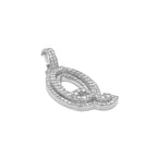 10K White Gold 3D Letter Q Initial Diamond Pendant 1.44 CT 1.5"